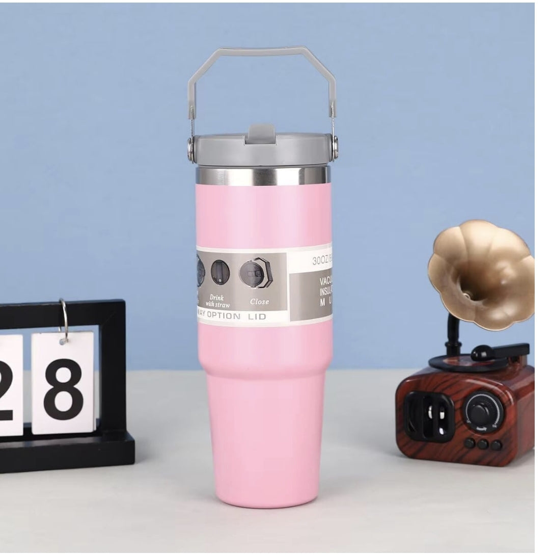 900 ML Stainless Steel Car Thermos Outdoor Sports Water Kettle Portable Gym Outdoor Bottle Cold and Hot Double-Layer Insulated Cup Tumbler by Kattymao