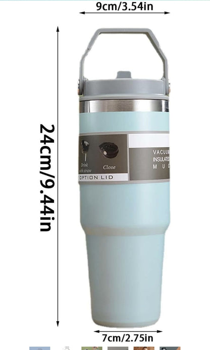 900 ML Stainless Steel Car Thermos Outdoor Sports Water Kettle Portable Gym Outdoor Bottle Cold and Hot Double-Layer Insulated Cup Tumbler by Kattymao