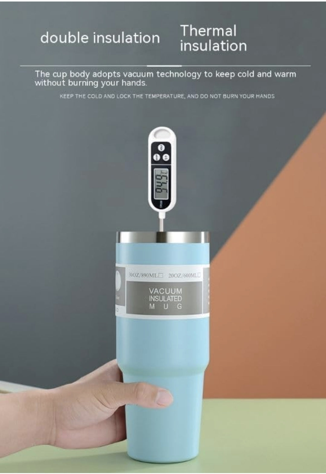 900 ML Stainless Steel Car Thermos Outdoor Sports Water Kettle Portable Gym Outdoor Bottle Cold and Hot Double-Layer Insulated Cup Tumbler by Kattymao