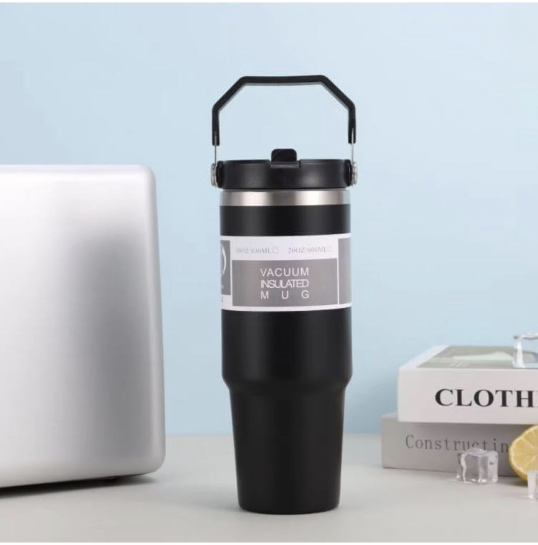 900 ML Stainless Steel Car Thermos Outdoor Sports Water Kettle Portable Gym Outdoor Bottle Cold and Hot Double-Layer Insulated Cup Tumbler by Kattymao
