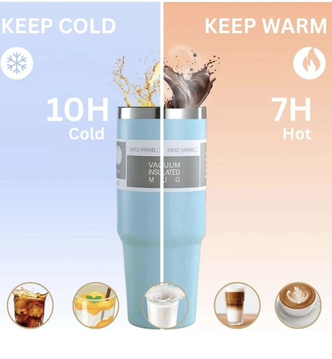 900 ML Stainless Steel Car Thermos Outdoor Sports Water Kettle Portable Gym Outdoor Bottle Cold and Hot Double-Layer Insulated Cup Tumbler by Kattymao