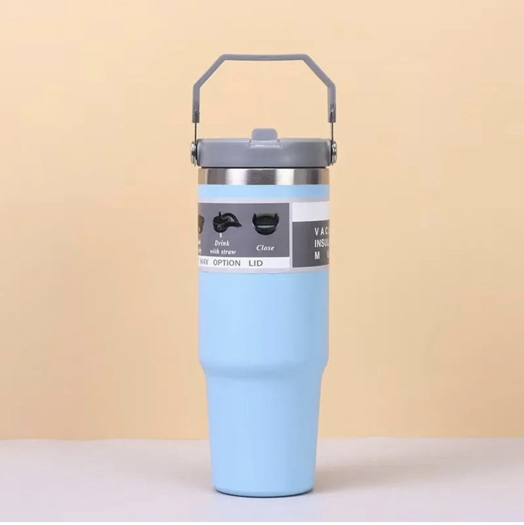 900 ML Stainless Steel Car Thermos Outdoor Sports Water Kettle Portable Gym Outdoor Bottle Cold and Hot Double-Layer Insulated Cup Tumbler by Kattymao