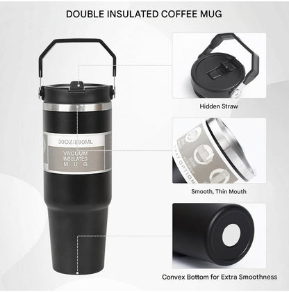 900 ML Stainless Steel Car Thermos Outdoor Sports Water Kettle Portable Gym Outdoor Bottle Cold and Hot Double-Layer Insulated Cup Tumbler by Kattymao