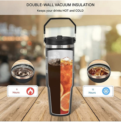 900 ML Stainless Steel Car Thermos Outdoor Sports Water Kettle Portable Gym Outdoor Bottle Cold and Hot Double-Layer Insulated Cup Tumbler by Kattymao