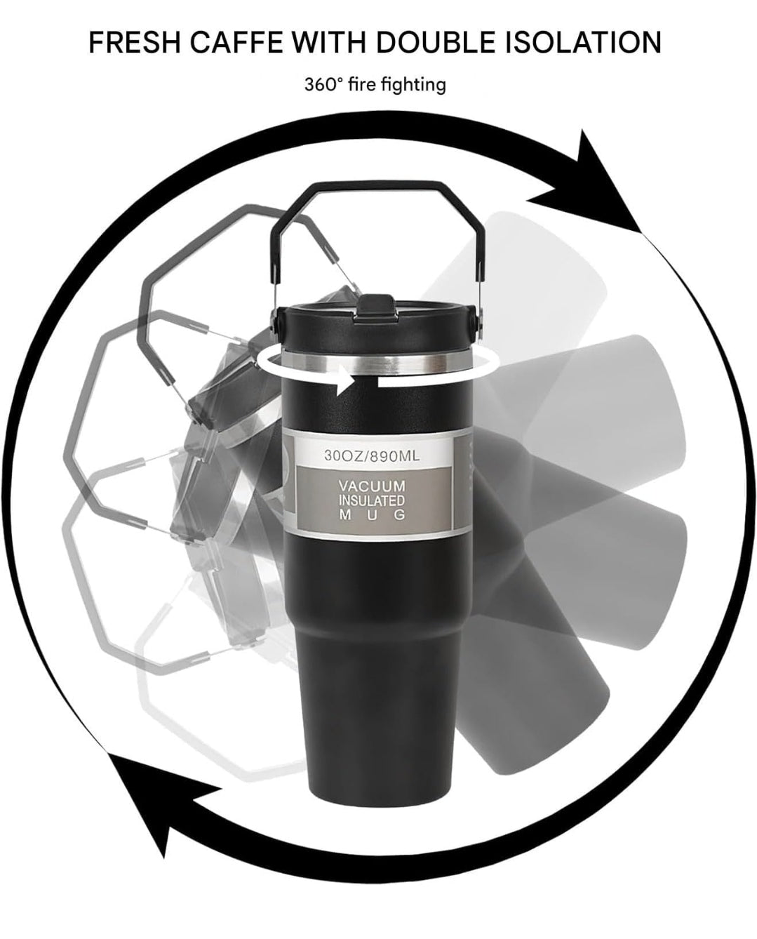 900 ML Stainless Steel Car Thermos Outdoor Sports Water Kettle Portable Gym Outdoor Bottle Cold and Hot Double-Layer Insulated Cup Tumbler by Kattymao