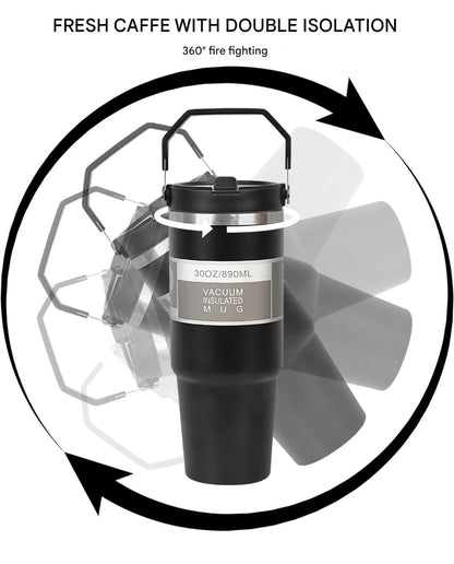 900 ML Stainless Steel Car Thermos Outdoor Sports Water Kettle Portable Gym Outdoor Bottle Cold and Hot Double-Layer Insulated Cup Tumbler by Kattymao