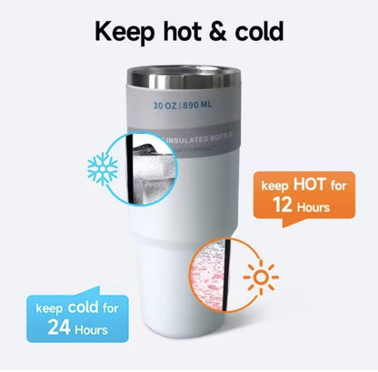 900 ML Stainless Steel Car Thermos Outdoor Sports Water Kettle Portable Gym Outdoor Bottle Cold and Hot Double-Layer Insulated Cup Tumbler by Kattymao