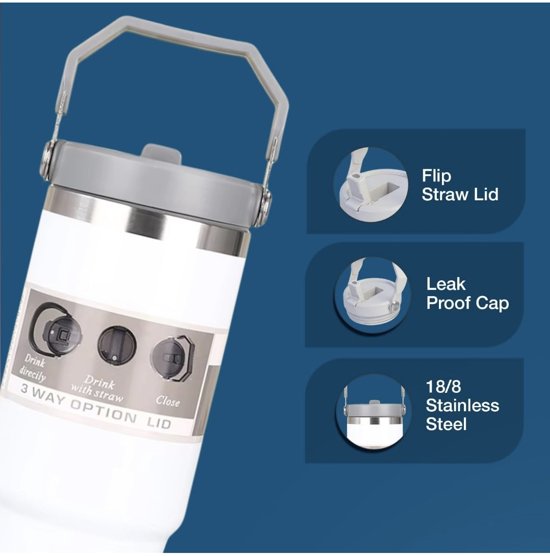 900 ML Stainless Steel Car Thermos Outdoor Sports Water Kettle Portable Gym Outdoor Bottle Cold and Hot Double-Layer Insulated Cup Tumbler by Kattymao