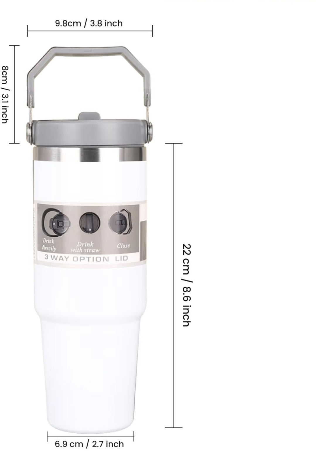 900 ML Stainless Steel Car Thermos Outdoor Sports Water Kettle Portable Gym Outdoor Bottle Cold and Hot Double-Layer Insulated Cup Tumbler by Kattymao