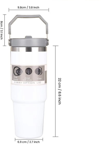 900 ML Stainless Steel Car Thermos Outdoor Sports Water Kettle Portable Gym Outdoor Bottle Cold and Hot Double-Layer Insulated Cup Tumbler by Kattymao