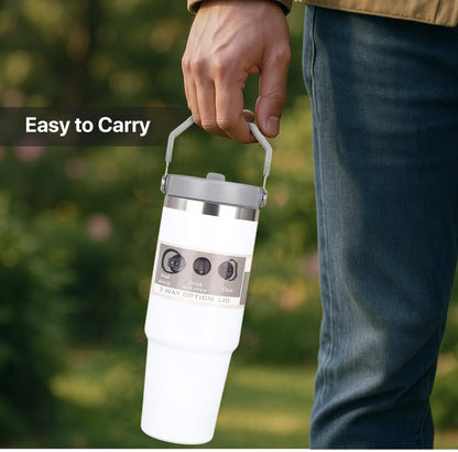 900 ML Stainless Steel Car Thermos Outdoor Sports Water Kettle Portable Gym Outdoor Bottle Cold and Hot Double-Layer Insulated Cup Tumbler by Kattymao