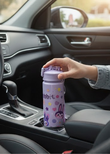 500ml |  Sipper Water Bottle  | Flip-Top Lid|  Push Button Spout.