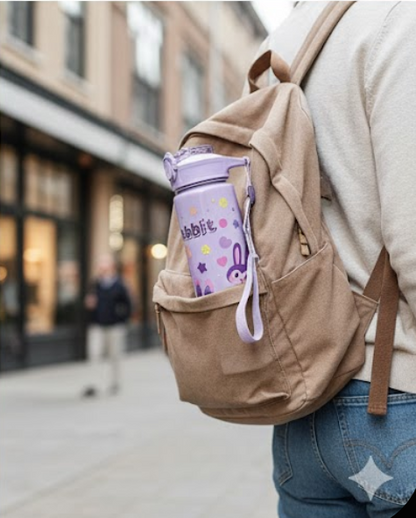 500ml |  Sipper Water Bottle  | Flip-Top Lid|  Push Button Spout.