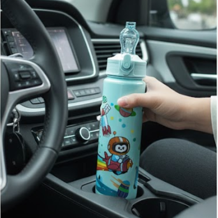 500ml |  Sipper Water Bottle  | Flip-Top Lid|  Push Button Spout.