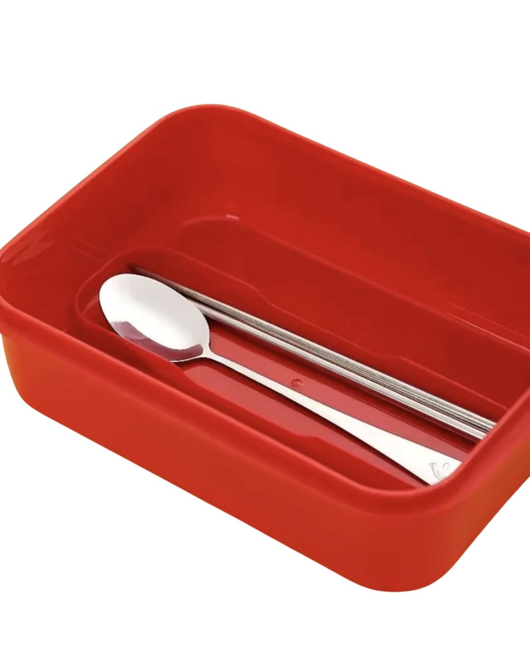 KATTY MAO My First Best Friend Kids Stainless Steel Lunch Box with 2 Compartments, Navy Blue Handles, School Design Pattern