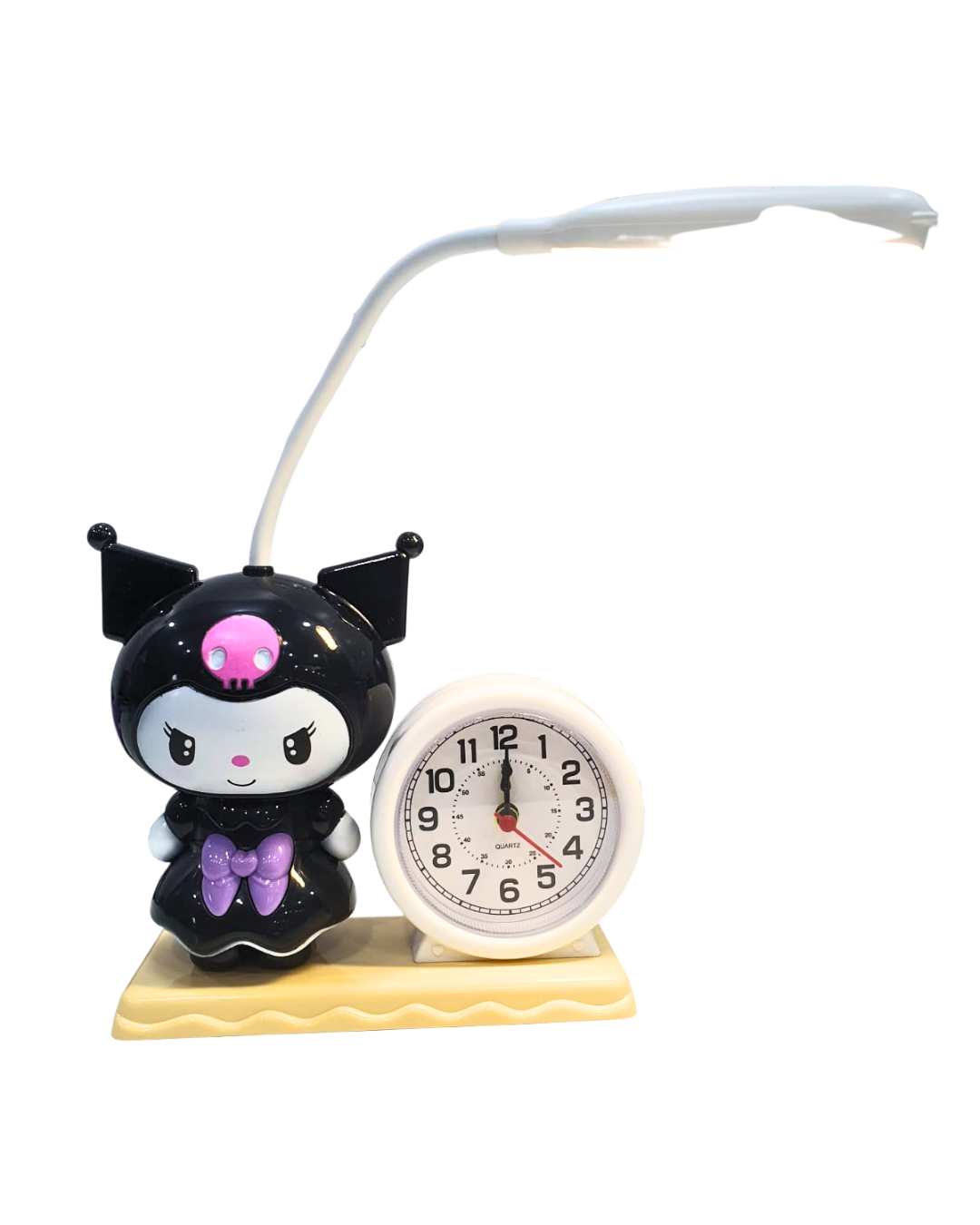 Cutest 2-in-1 Kuromi Desktop LED Lamp Cum Watch for Kids Bedroom, Birthday Return Gift Idea (Pack of 01)