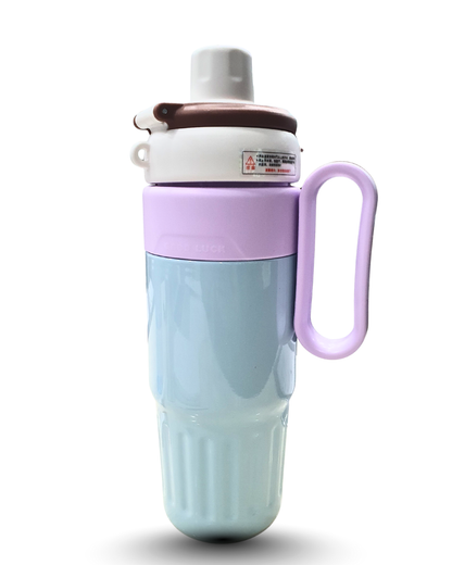 750ml Insulated Water Bottle (Pastel Pink & Light Blue) - Hot & Cold Double Wall Tumbler with Handle, Straw & Spout Lid for Gym, Office, Travel by KATTY MAO My First Best Friend