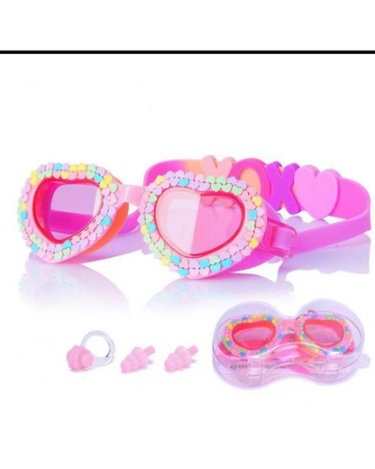 Kids Swim heart shaped Goggles Child Swimming Goggles for Learning Swimming Outdoor Party Rainbow Heart Patch | Water Sports | Swimming | Goggles