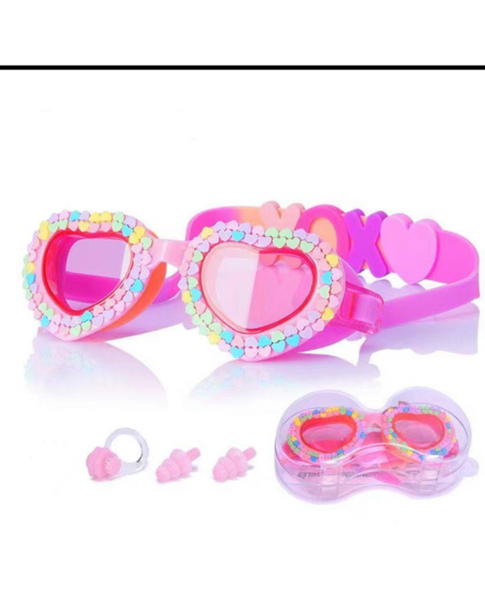 Kids Swim heart shaped Goggles Child Swimming Goggles for Learning Swimming Outdoor Party Rainbow Heart Patch | Water Sports | Swimming | Goggles