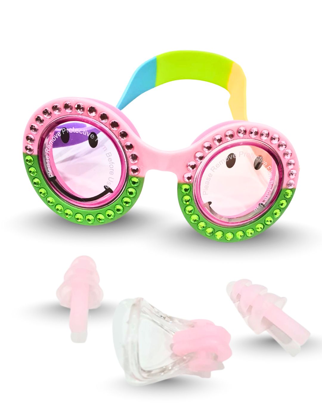 Kids Swim Goggles Child Swimming Goggles for Learning Swimming Outdoor Party Rainbow Heart Patch | Water Sports | Swimming | Goggles