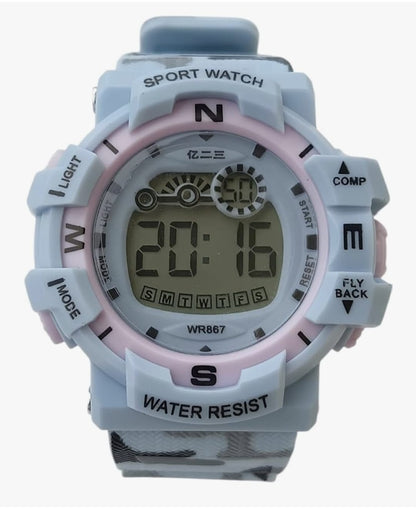 Katty Mao Digital Sports Watch, Pink, LCD Display, Water Resistant, Round Shape, Multiple Sports Modes, Electronic Wristwatch for Kids, Men, Women, 4.5x4.5x1.2 cm by Katty Mao