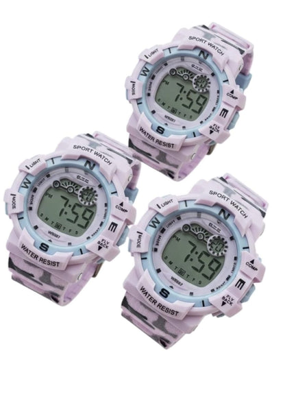 Katty Mao Digital Sports Watch, Pink, LCD Display, Water Resistant, Round Shape, Multiple Sports Modes, Electronic Wristwatch for Kids, Men, Women, 4.5x4.5x1.2 cm by Katty Mao