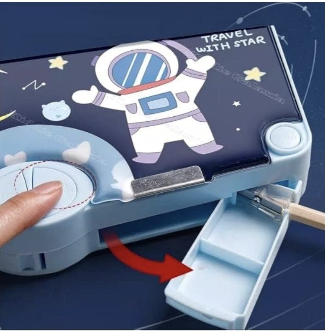KATTY MAO My First Best Friend Space Astronaut Pencil Case, Multi-Compartment Storage Box with Partition Design, Navy Blue