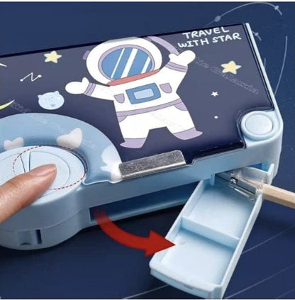 KATTY MAO My First Best Friend Space Astronaut Pencil Case, Multi-Compartment Storage Box with Partition Design, Navy Blue