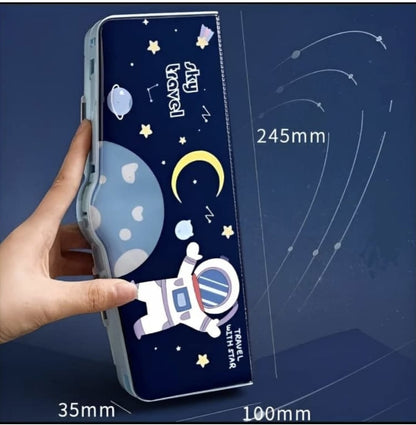 KATTY MAO My First Best Friend Space Astronaut Pencil Case, Multi-Compartment Storage Box with Partition Design, Navy Blue