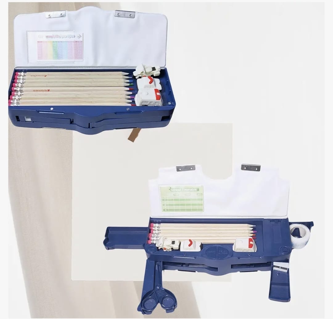 KATTY MAO My First Best Friend Space Astronaut Pencil Case, Multi-Compartment Storage Box with Partition Design (Ocean Blue)