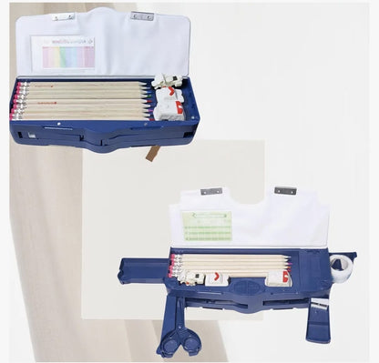 KATTY MAO My First Best Friend Space Astronaut Pencil Case, Multi-Compartment Storage Box with Partition Design (Ocean Blue)