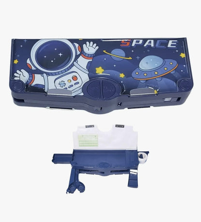 KATTY MAO My First Best Friend Space Astronaut Pencil Case, Multi-Compartment Storage Box with Partition Design (Ocean Blue)