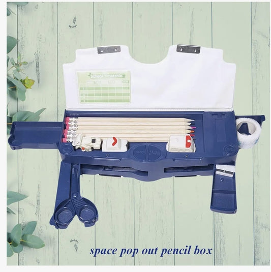 KATTY MAO My First Best Friend Space Astronaut Pencil Case, Multi-Compartment Storage Box with Partition Design (Ocean Blue)