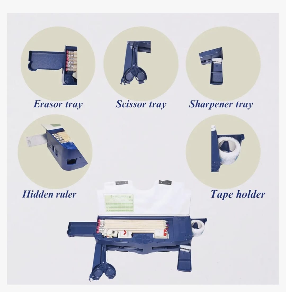 KATTY MAO My First Best Friend Space Astronaut Pencil Case, Multi-Compartment Storage Box with Partition Design (Ocean Blue)