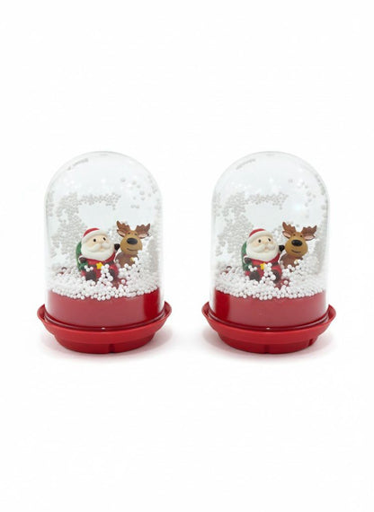 Christmas Snow Globe with Santa Claus Scene, Holiday Water Globe Decoration with Red Base, Winter Wonderland Snowglobe with Christmas Tree and MERRRY Christmas (3)