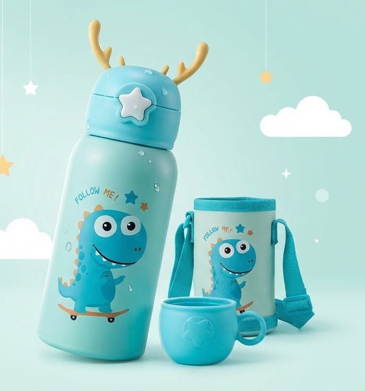 450ml | Pastel Dream | Kids Water Bottle | Cute Prints | Leak-Proof Design.