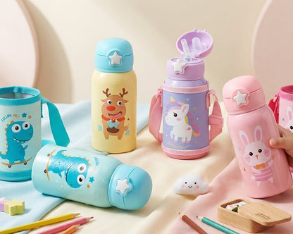 450ml | Pastel Dream | Kids Water Bottle | Cute Prints | Leak-Proof Design.