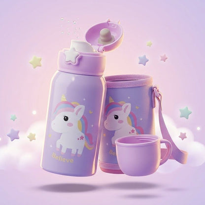 450ml | Pastel Dream | Kids Water Bottle | Cute Prints | Leak-Proof Design.