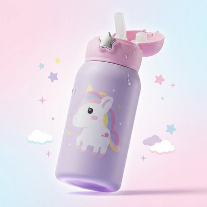 450ml | Pastel Dream | Kids Water Bottle | Cute Prints | Leak-Proof Design.