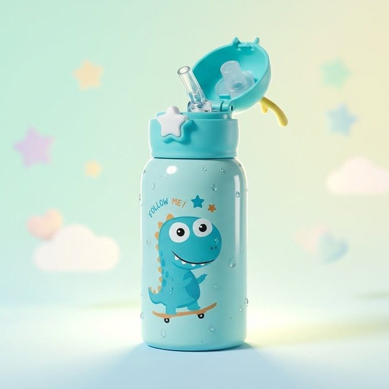 450ml | Pastel Dream | Kids Water Bottle | Cute Prints | Leak-Proof Design.