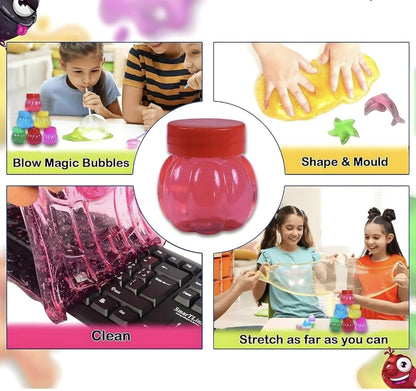 Slime Jars Set | Multicolor | Glitter Slime | Containers | Kids Sensory Play Toy.