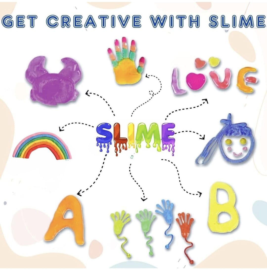 Slime Jars Set | Multicolor | Glitter Slime | Containers | Kids Sensory Play Toy.