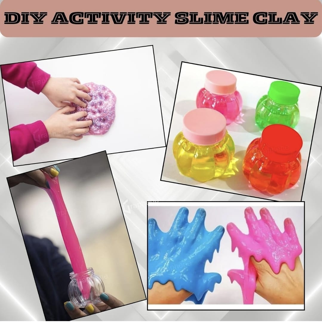 Slime Jars Set | Multicolor | Glitter Slime | Containers | Kids Sensory Play Toy.