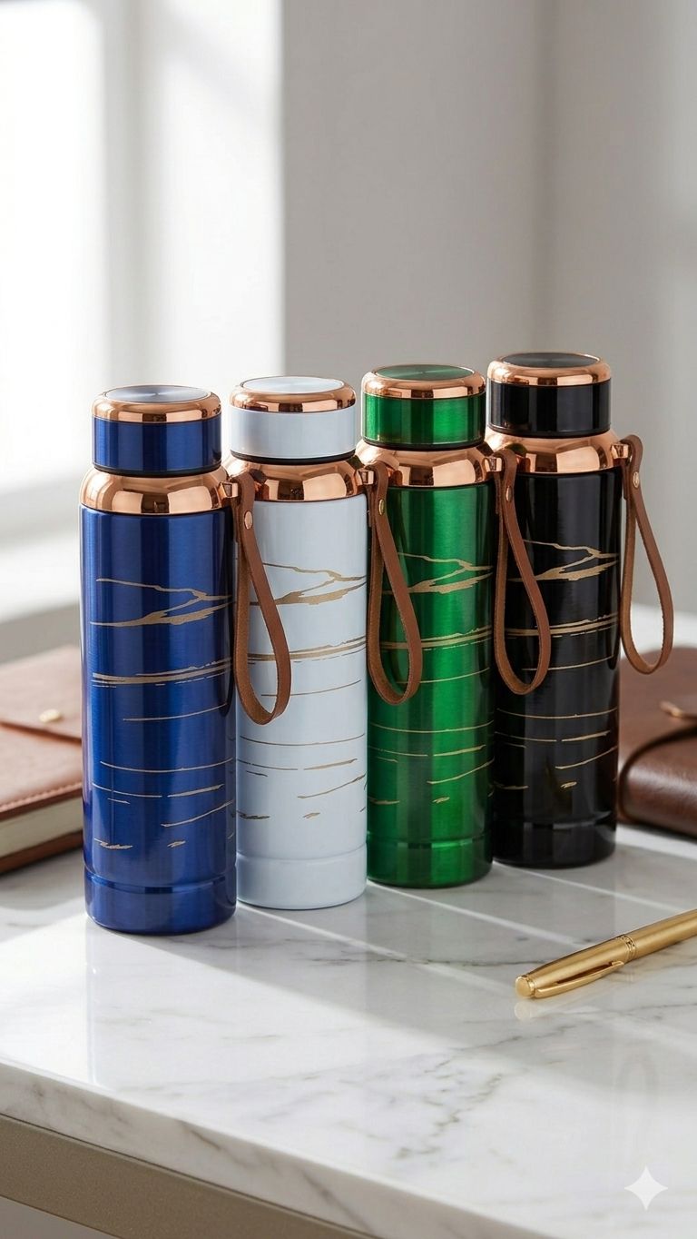 Marble print tea infuser bottle | 1 litre | Available in 4 colours