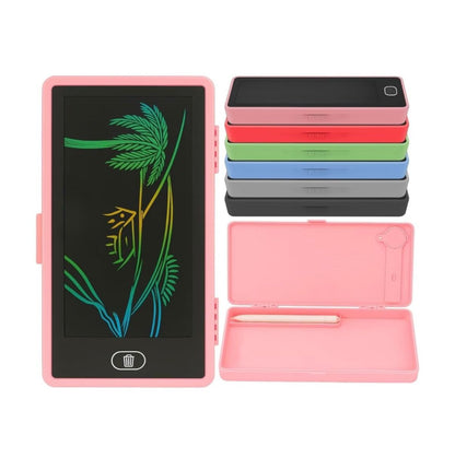 2-in-1 Pencil Box with LCD Writing Pad for Kids, Reusable Digital Drawing Slate & Stationery Box, Doodle & Scribble Gift, Pack of 1