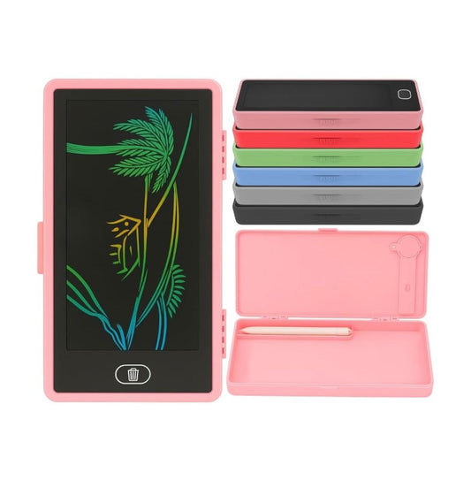 2-in-1 Pencil Box with LCD Writing Pad for Kids, Reusable Digital Drawing Slate & Stationery Box, Doodle & Scribble Gift, Pack of 1