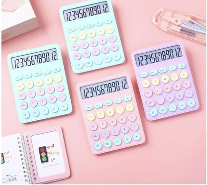 Colorful Calculator | Mechanical Cute|  12 Digit | Large LCD Display | Big Round Button | Easy to Press.