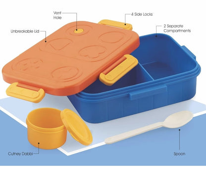Kids Stainless Steel Bento Lunch Box Set with Game Controller Style Lid