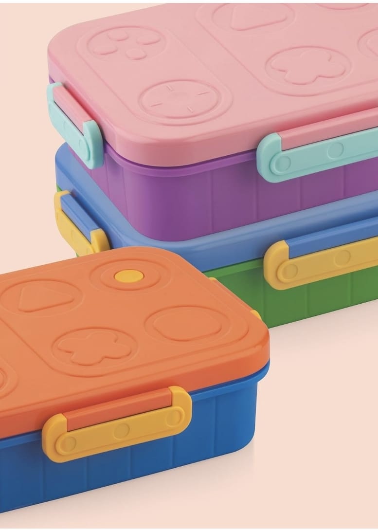 Kids Stainless Steel Bento Lunch Box Set with Game Controller Style Lid