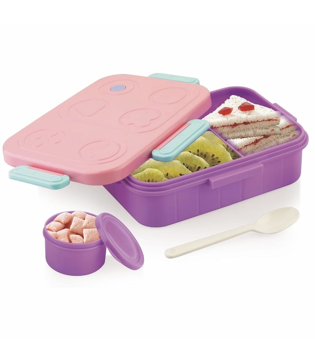 Kids Stainless Steel Bento Lunch Box Set with Game Controller Style Lid